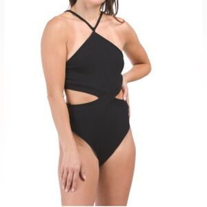 Zara Cutout Bodysuit Black New